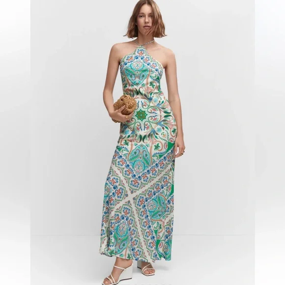 Mango | Dresses | Nwt Mango Multicolor Halter Dress | Poshmark Mango | Dresses | Nwt Mango Multicolor Halter Dress | Poshmark